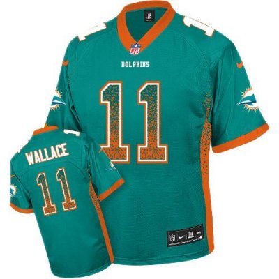 Jerseys Factory Cheap Nike Dolphins #11 Mike Wallace Aqua Green