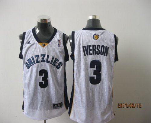 Jerseys Factory Cheap Grizzlies #3 Allen Iverson White Revolutio