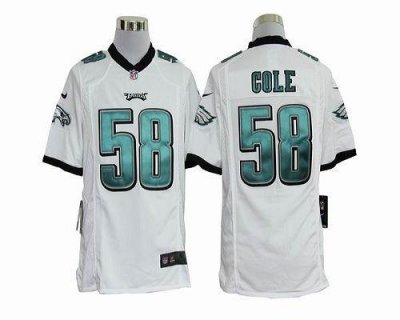 Jerseys Factory Cheap Nike Eagles #58 Trent Cole White Men's Emb