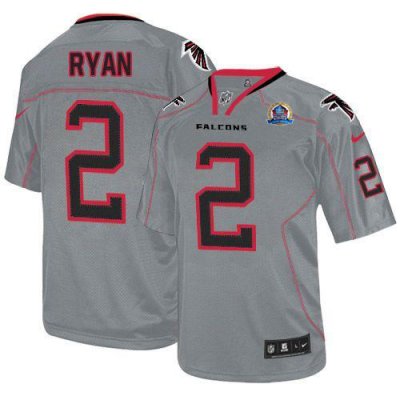 Jerseys Factory Cheap Nike Falcons #2 Matt Ryan Lights Out Grey