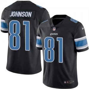 Jerseys Factory Cheap Nike Lions #81 Calvin Johnson Black Men's