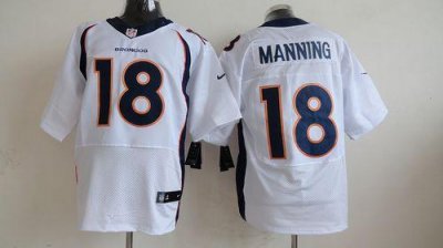 Jerseys Factory Cheap Nike Broncos #18 Peyton Manning White Men'