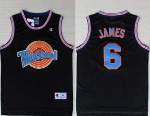 Jerseys Factory Cheap Space Jam Tune Squad #6 James Black Stitch