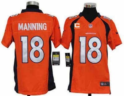 Jerseys Factory Cheap Nike Broncos #18 Peyton Manning Orange Tea