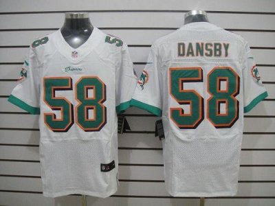 Jerseys Factory Cheap Nike Dolphins #58 Karlos Dansby White Men'