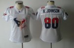 Jerseys Factory Cheap Texans #80 A.Johnson White 2011 Women's Fe