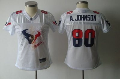 Jerseys Factory Cheap Texans #80 A.Johnson White 2011 Women's Fe