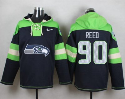 Jerseys Factory Cheap Nike Seahawks #90 Jarran Reed Navy Blue Pl