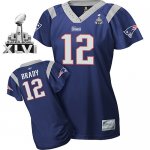 Jerseys Factory Cheap Patriots #12 Tom Brady Blue Women's Field
