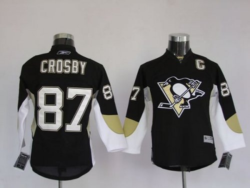 Jerseys Factory Cheap Penguins #87 Sidney Crosby Embroidered Bla