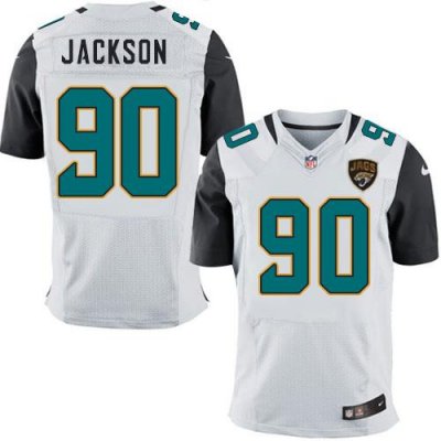 Jerseys Factory Cheap Nike Jaguars #90 Malik Jackson White Men's