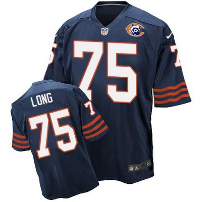 Jerseys Factory Cheap Nike Bears #75 Kyle Long Navy Blue Throwba