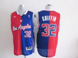 Jerseys Factory Cheap Clippers #32 Blake Griffin Red/Blue Split