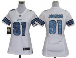 Jerseys Factory Cheap Nike Lions #81 Calvin Johnson White Women'