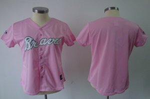 Jerseys Factory Cheap Braves Blank Pink Women's Fashion Embroide