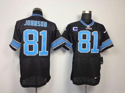 Jerseys Factory Cheap Nike Lions #81 Calvin Johnson Black Altern