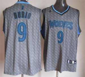 Jerseys Factory Cheap Timberwolves #9 Ricky Rubio Grey Static Fa