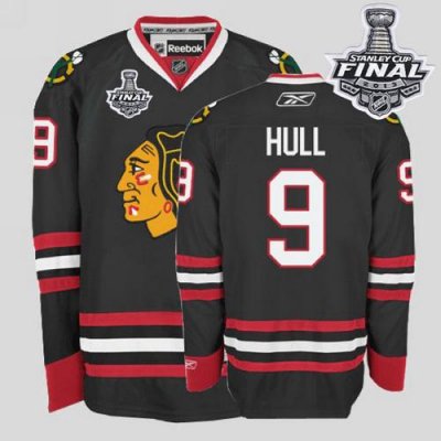 Jerseys Factory Cheap Blackhawks #9 Bobby Hull Embroidered Black