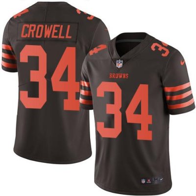 Jerseys Factory Cheap Nike Browns #34 Isaiah Crowell Brown Men's