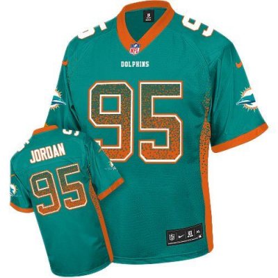 Jerseys Factory Cheap Nike Dolphins #95 Dion Jordan Aqua Green T