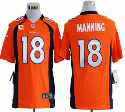 Jerseys Factory Cheap Nike Broncos #18 Peyton Manning Orange Tea