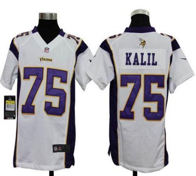 Jerseys Factory Cheap Nike Vikings #75 Matt Kalil White Youth Em