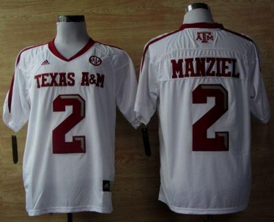 Jerseys Factory Cheap Aggies #2 Johnny Manziel White Techfit SEC