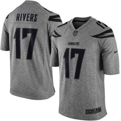 Jerseys Factory Cheap Nike Chargers #17 Philip Rivers Gray Men's