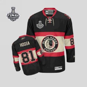 Jerseys Factory Cheap Blackhawks #81 Marian Hossa Embroidered Bl