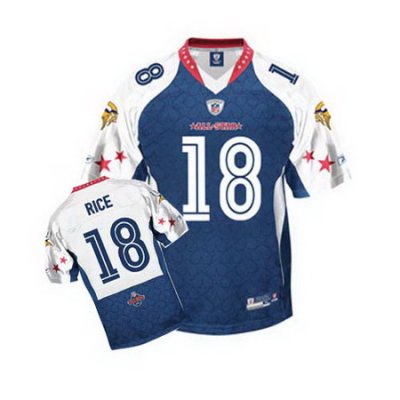 Jerseys Factory Cheap Vikings #18 Sidney Rice 2010 Pro Bowl Blue
