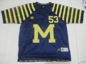 Jerseys Factory Cheap Wolverines #53 Michigan Blue Under The Lig