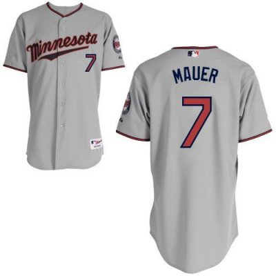 Jerseys Factory Cheap Twins #7 Joe Mauer Grey Embroidered Youth