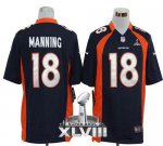 Jerseys Factory Cheap Nike Broncos #18 Peyton Manning Navy Blue