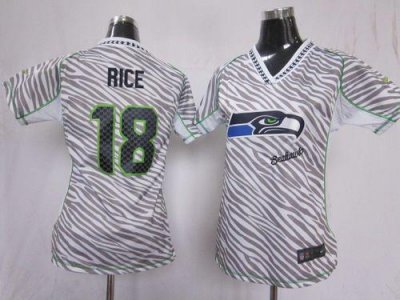 Jerseys Factory Cheap Nike Seahawks #18 Sidney Rice Zebra Women'