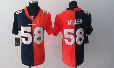 Jerseys Factory Cheap Nike Broncos #58 Von Miller Orange/Blue Wo