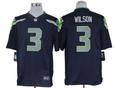 Jerseys Factory Cheap Nike Seahawks #3 Russell Wilson Steel Blue