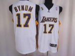 Jerseys Factory Cheap Lakers #17 Andrew Bynum Embroidered White