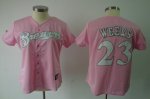 Jerseys Factory Cheap Brewers #23 Rickie Weeks Pink Women's Fash