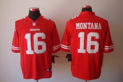 Jerseys Factory Cheap Nike 49ers #16 Joe Montana Red Team Color