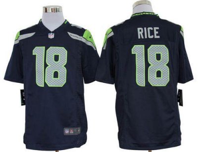 Jerseys Factory Cheap Nike Seahawks #18 Sidney Rice Steel Blue T