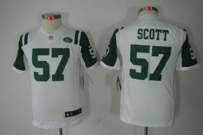 Jerseys Factory Cheap Nike Jets #57 Bart Scott White Youth Embro