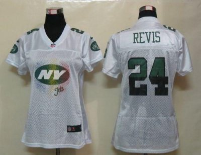 Jerseys Factory Cheap Nike Jets #24 Darrelle Revis White Women's