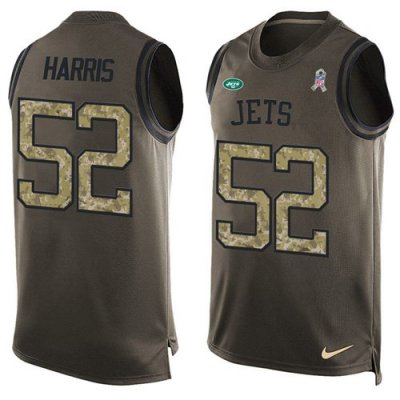Jerseys Factory Cheap Nike Jets #52 David Harris Green Men's Sti