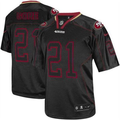 Jerseys Factory Cheap Nike 49ers #21 Frank Gore Lights Out Black