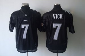 Jerseys Factory Cheap Eagles #7 Michael Vick Black Shadow Stitch