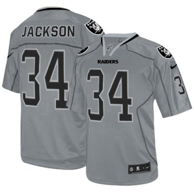 Jerseys Factory Cheap Nike Raiders #34 Bo Jackson Lights Out Gre