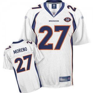 Jerseys Factory Cheap Broncos #27 Knowshon Moreno White Team 50t