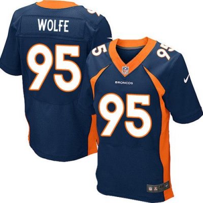 Jerseys Factory Cheap Nike Broncos #95 Derek Wolfe Navy Blue Alt
