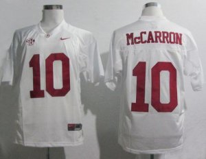 Jerseys Factory Cheap Crimson Tide #10 AJ McCarron White SEC Pat
