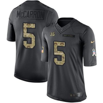 Jerseys Factory Cheap Nike Bengals #5 AJ McCarron Black Men's St